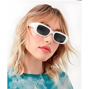 Retro Rectangular Unisex White Sunglasses, (Free Size), For Men & Women, White Goggles